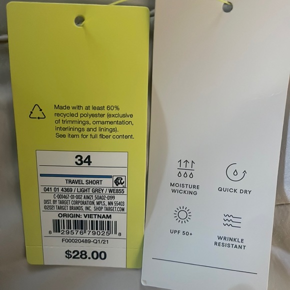 Mens Quick Dry Shorts sz 34 - Picture 5 of 5